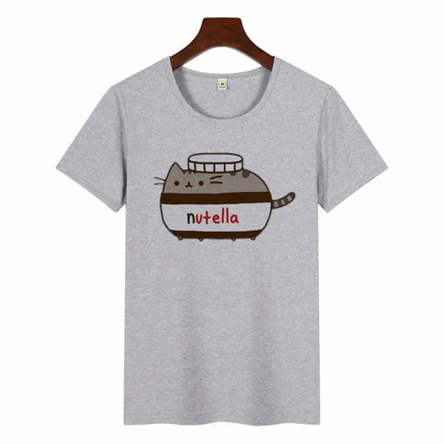 Nutella Kawaii Print T Shirt Women