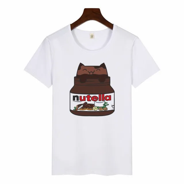 Nutella Kawaii Print T Shirt Women