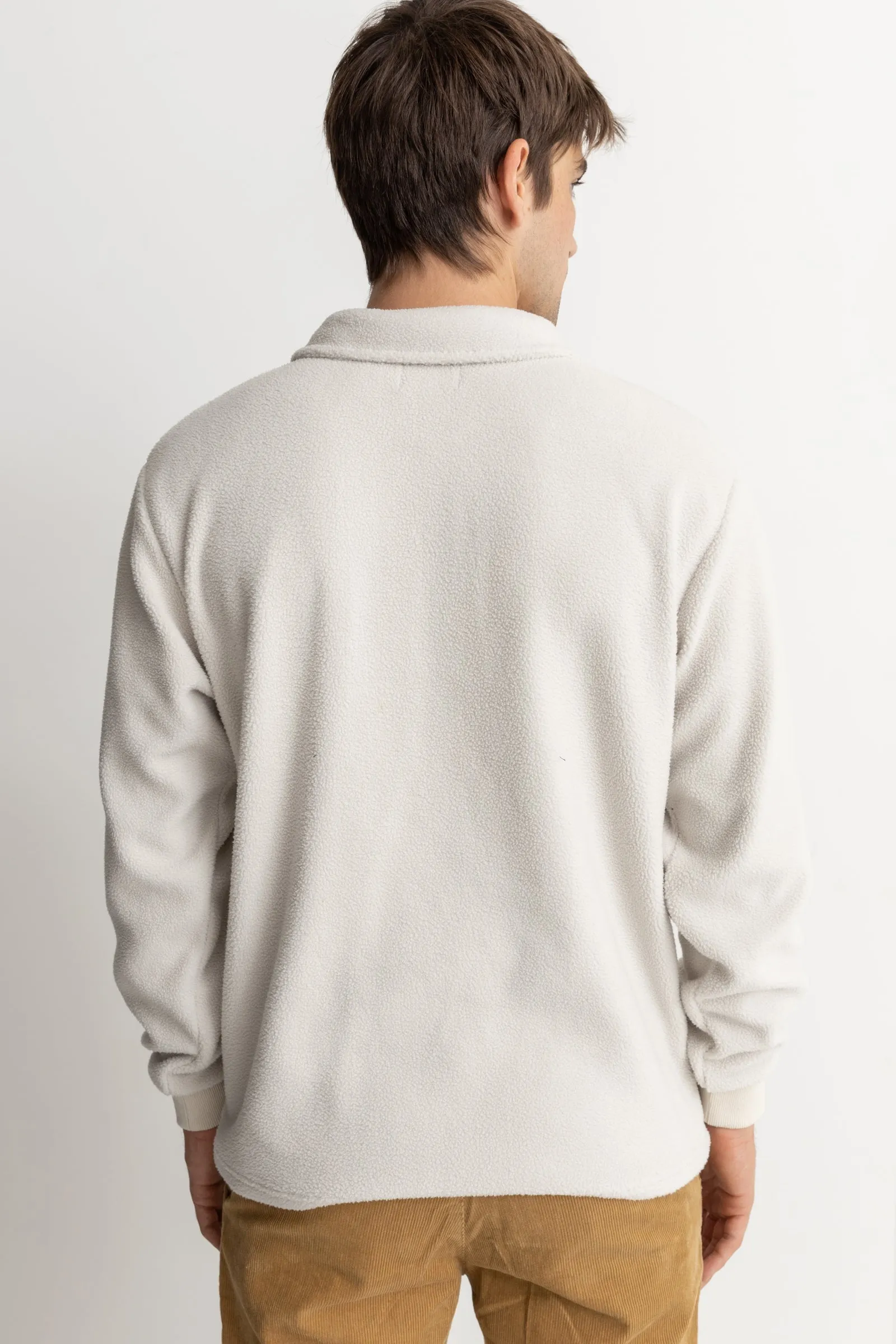 Oskar 1/4 Zip Reverse Fleece Natural