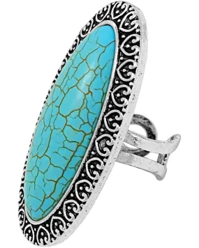 Paisley Heart Oval Cuff Ring