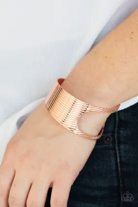 Paparazzi What GLEAMS Are Made Of - Copper - Asymmetrical Cutout - Cuff Bracelet