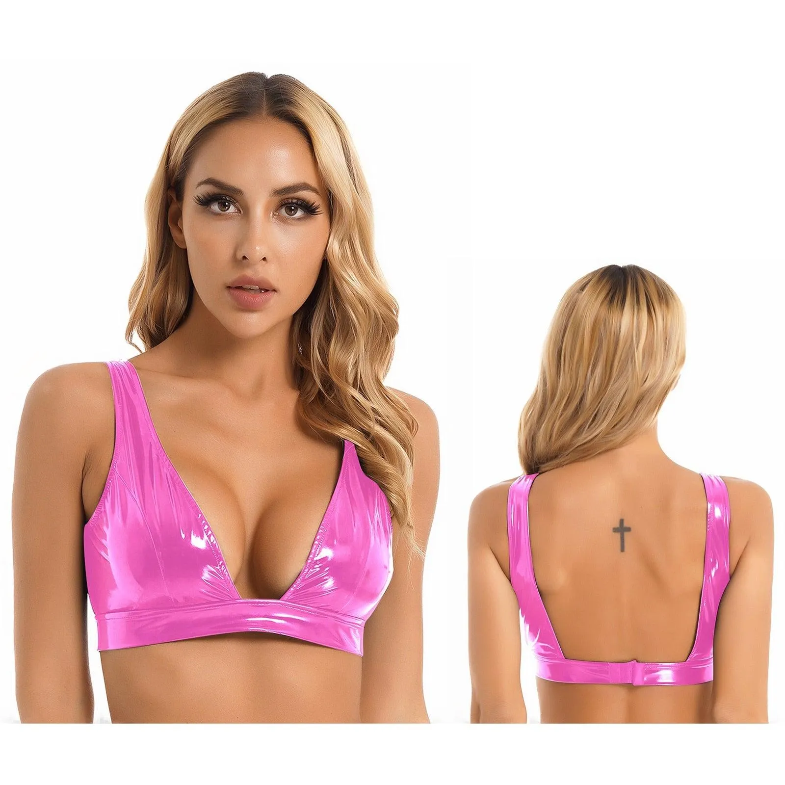 Patent Leather Wireless Bra Top