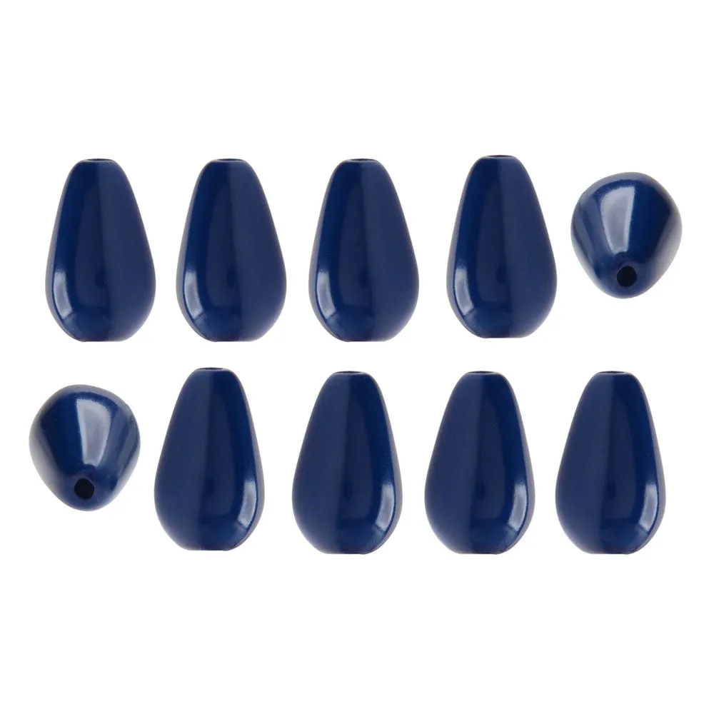 Preciosa Crystal Gemcolor Pearl, Pear 10x6mm, Navy Blue (1 Piece)