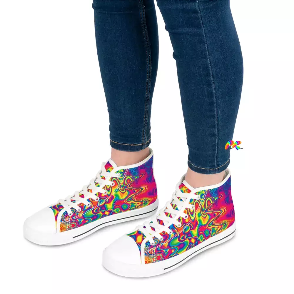 Radiant Hue Women's High Top Canvas Rave Sneakers