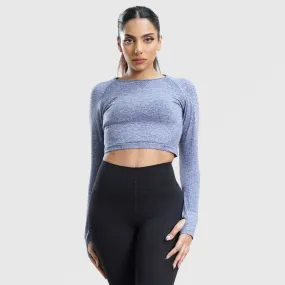 Rank Seamless Crop Top (Blue)