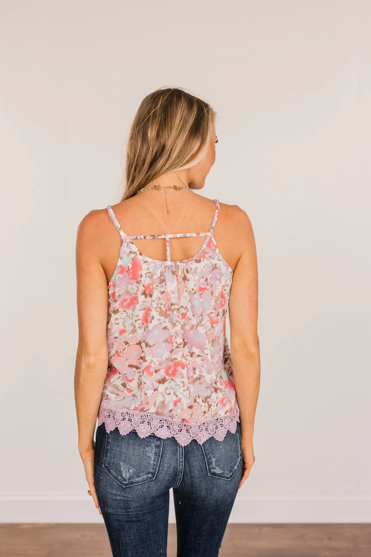 Ready To Bloom Floral Tank Top- Lilac & Pink