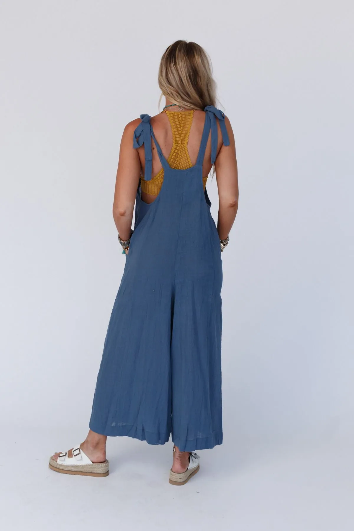 Ready To Go Loose Fit Jumpsuit - Denim Blue