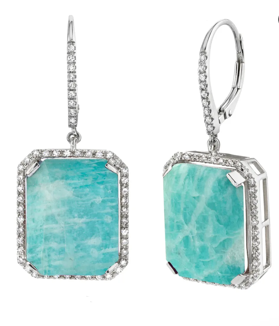 READY TO SHIP AMAZONITE PORTRAIT EARRINGS