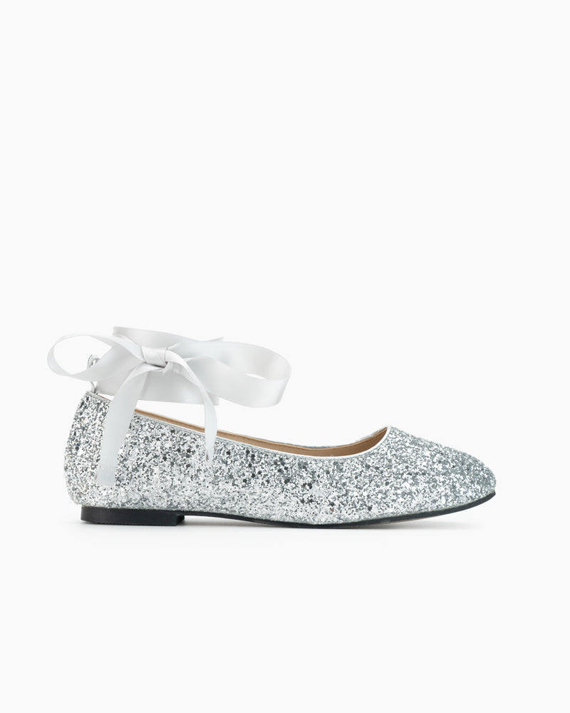 Rhinestone Lace-up Comfort Light Ballet Flats