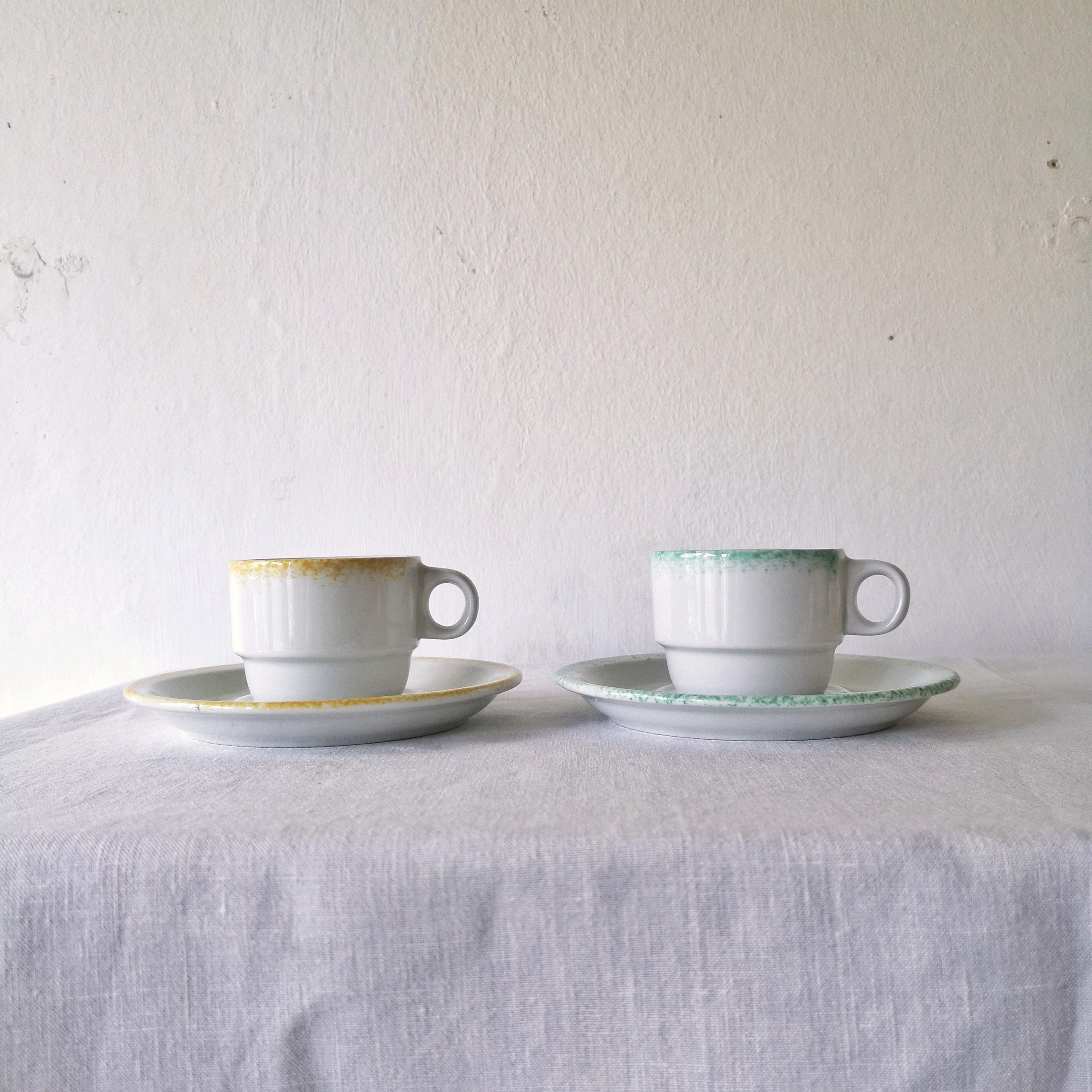 Sarreguemines (サルグミンヌ)   | Vintage cup&saucer x2 ヴィンテージカップx2 ①