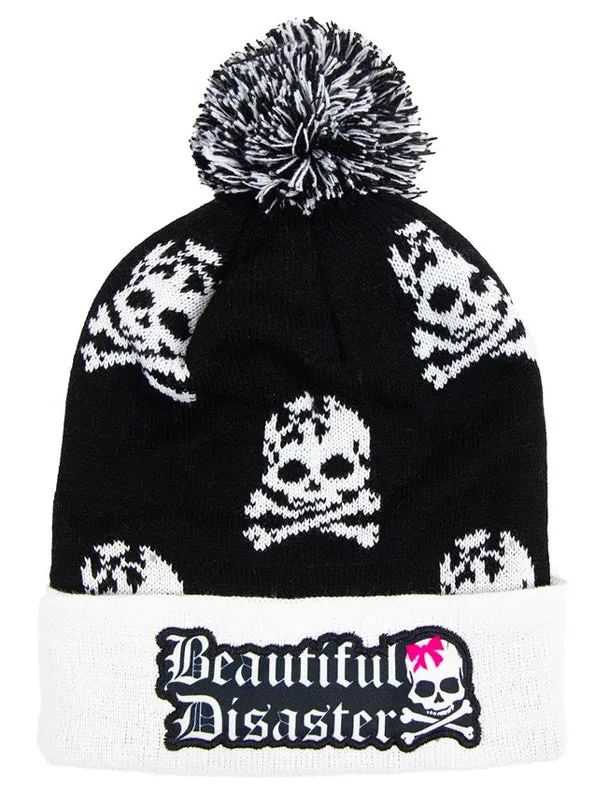 Skully Poof Beanie