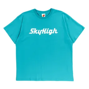 SKY HIGH FARM WORKWEAR CONSTRUCTION GRAPHIC LOGO #1 T-SHIRT TEAL