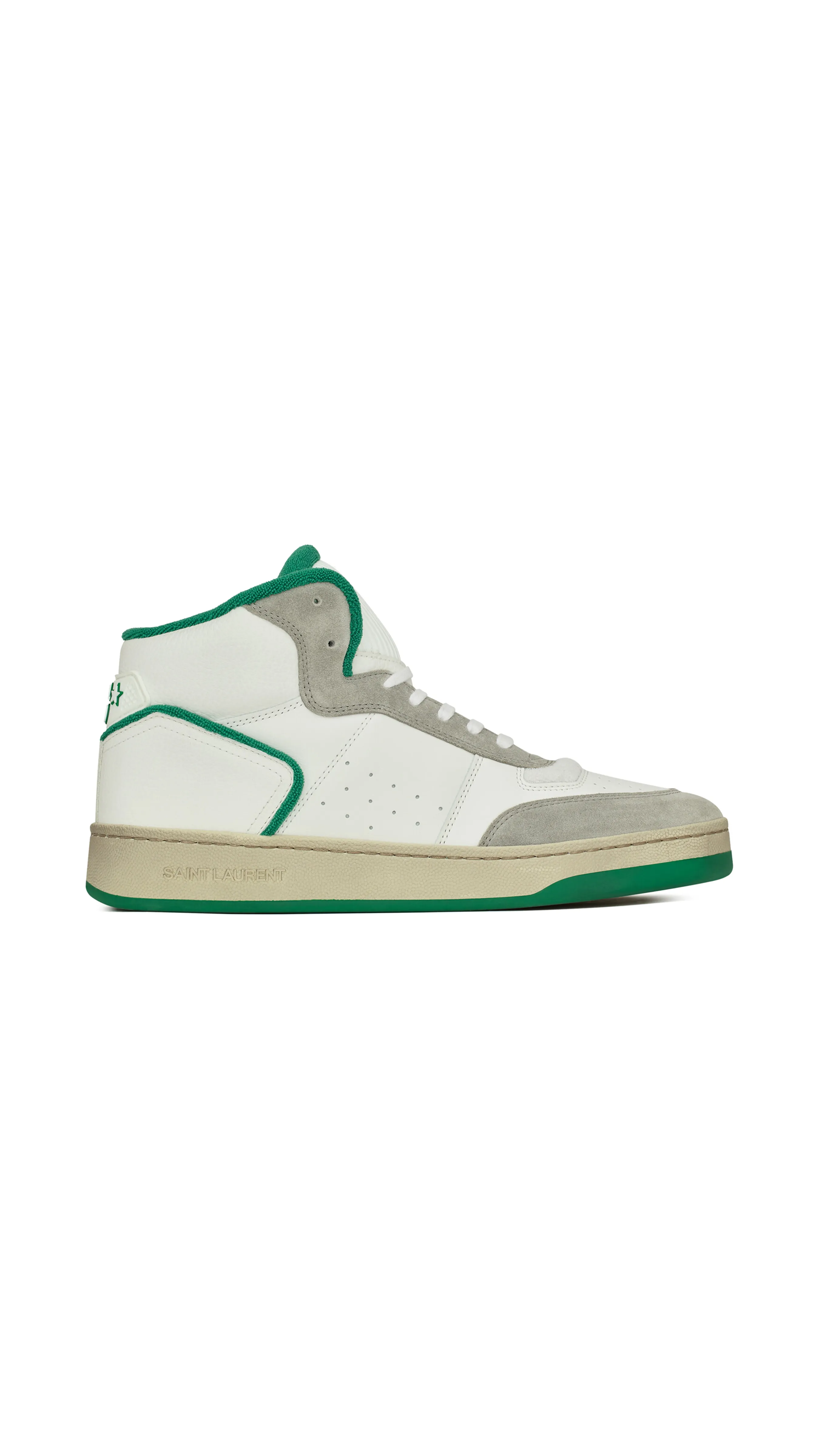 SL/80 Sneakers in Leather and Suede - Optic White/Paris Roof/Garden Green