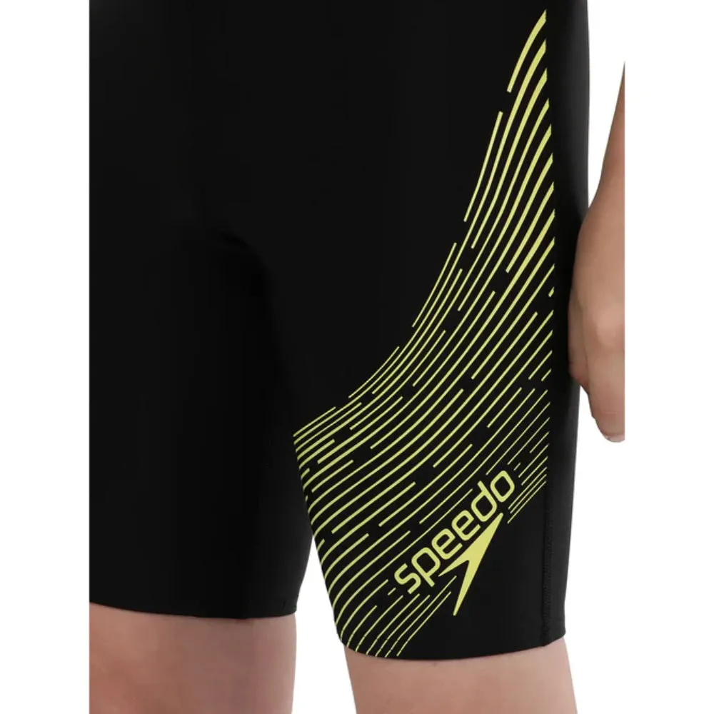 Speedo Boy's JM Madley Logo Jammer (Black/Lemon Drizzle)