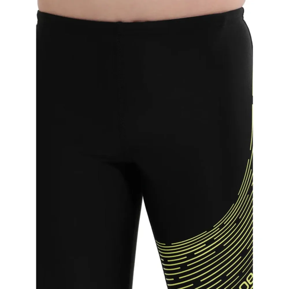 Speedo Boy's JM Madley Logo Jammer (Black/Lemon Drizzle)