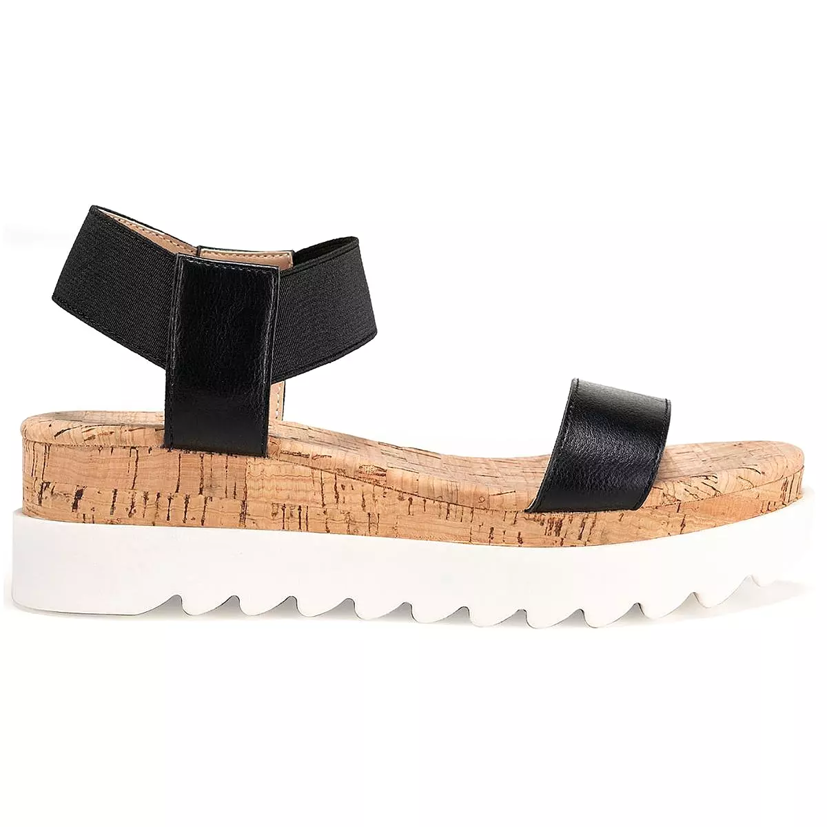 Sun + Stone Womens MELANY Faux Leather Cork Ankle Strap