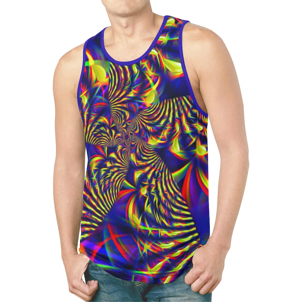 Sunburst Slime Fractal Relaxed Fit Men's Tank Top