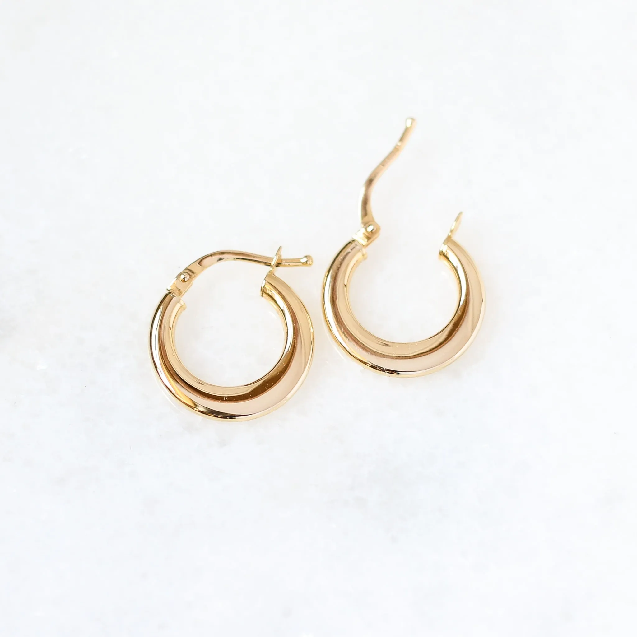 Tapered Gold Hoop Earrings