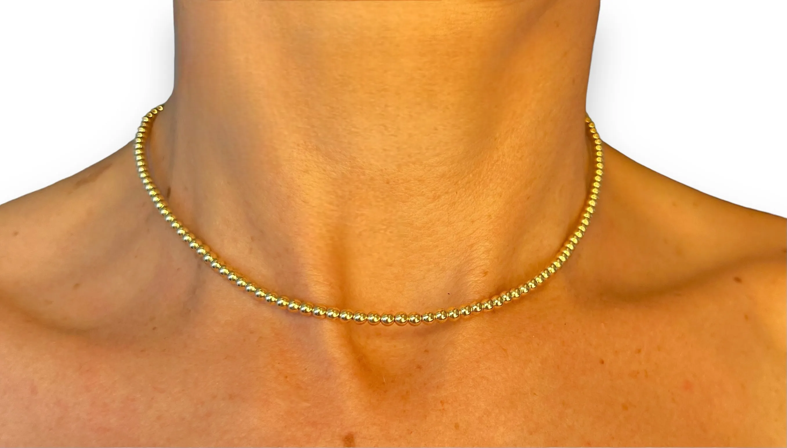 Three 18k Gold Filled Ball Necklaces