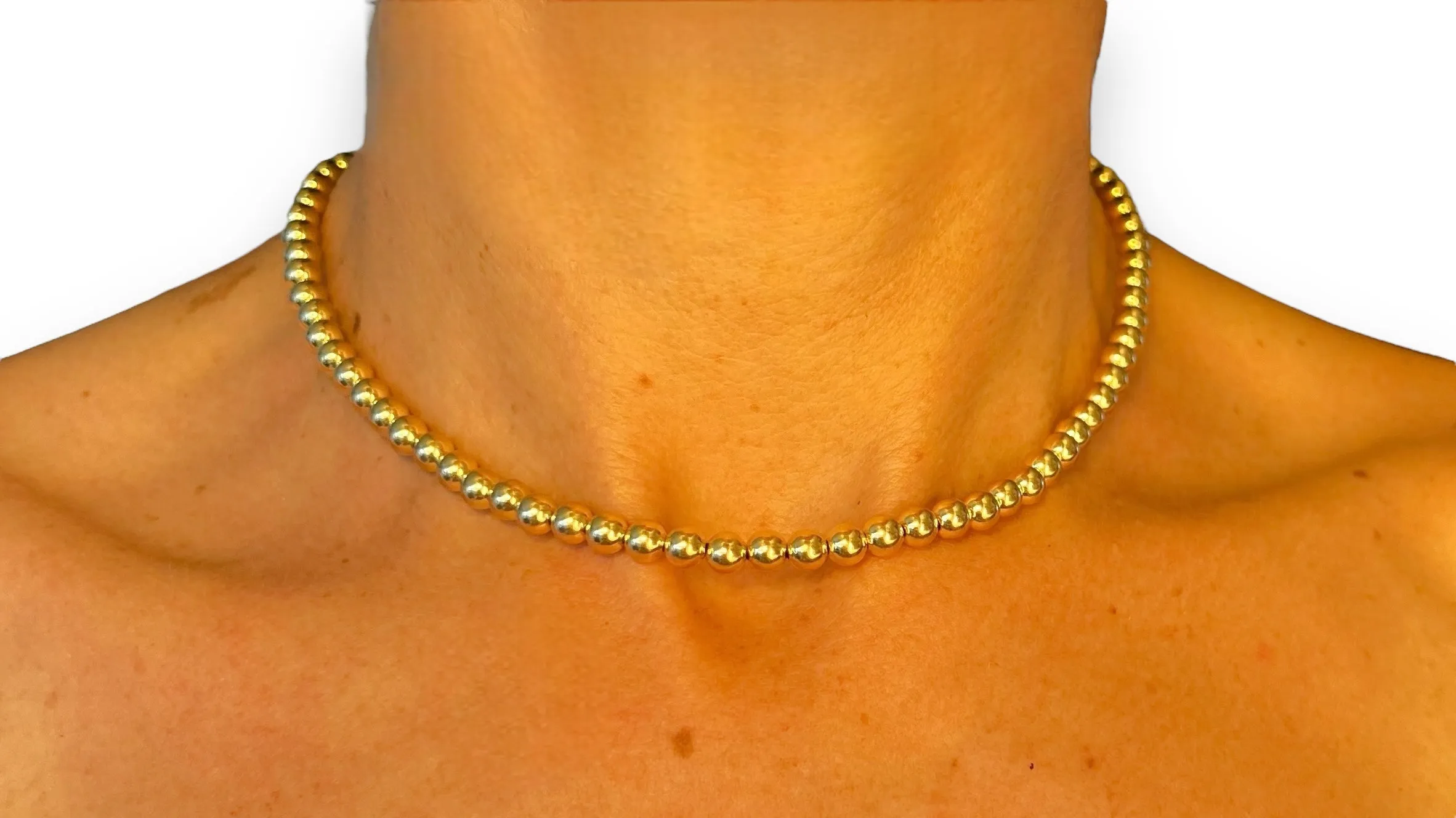 Three 18k Gold Filled Ball Necklaces