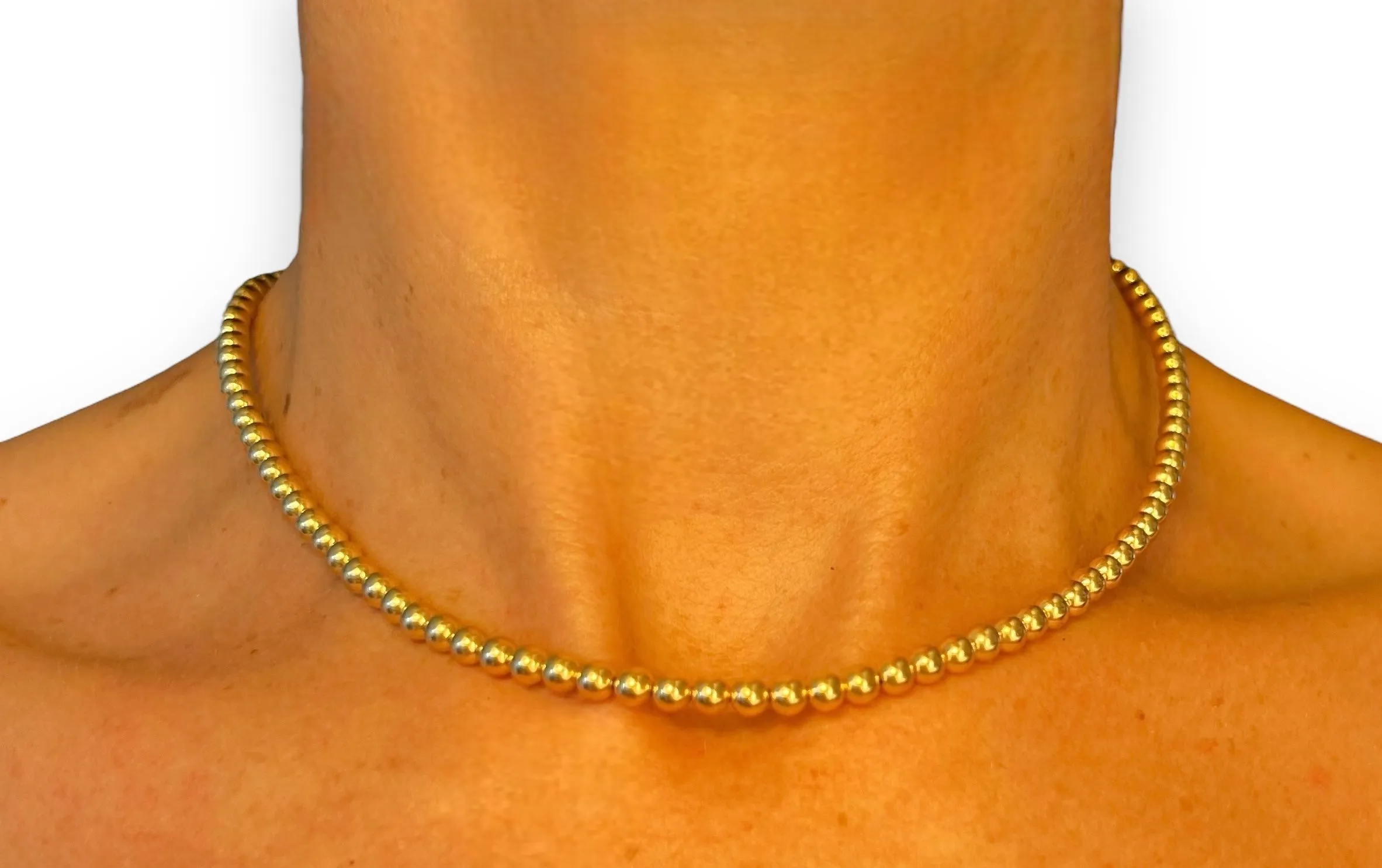 Three 18k Gold Filled Ball Necklaces