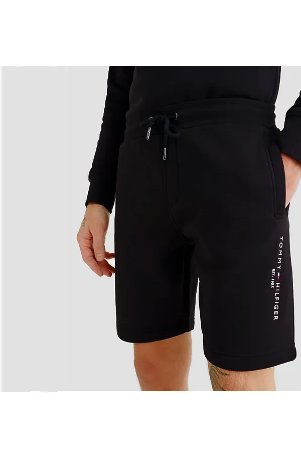 Tommy Hilfiger Logo Fleece Shorts Black