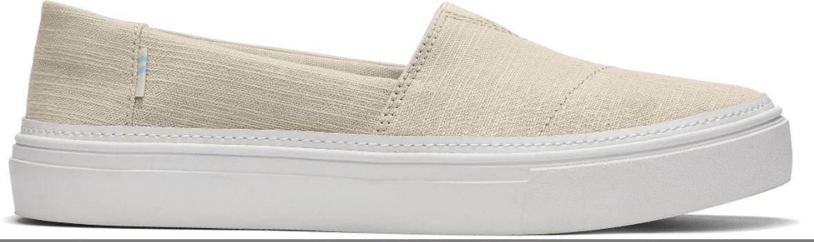 TOMS Natural Linen Ladies Canvas Slip on Shoe