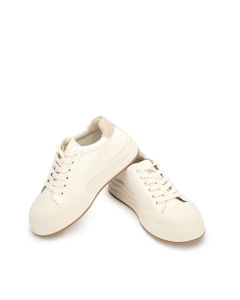 Two Tone Low Top Breathable Platform Sneakers