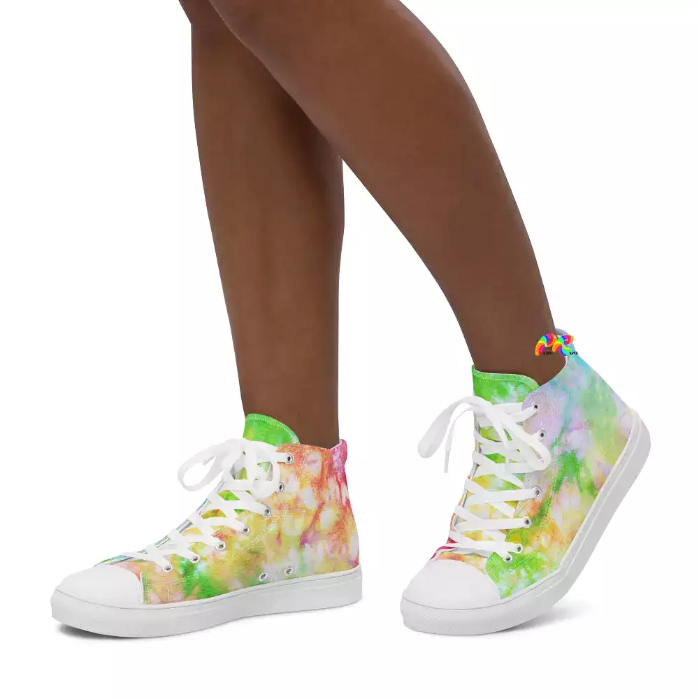 Vivid Tie-dye Women’s High Top Canvas Shoes