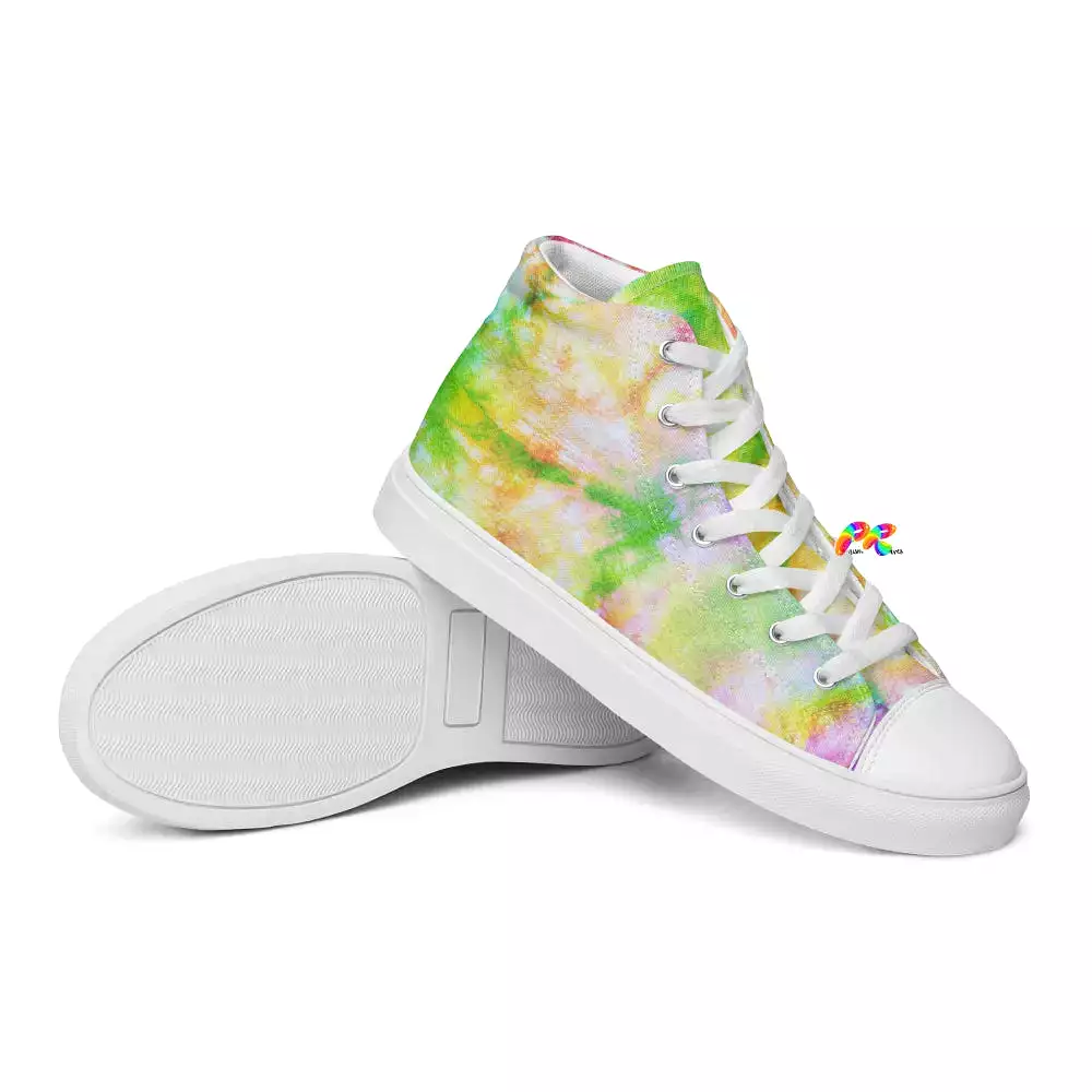 Vivid Tie-dye Women’s High Top Canvas Shoes