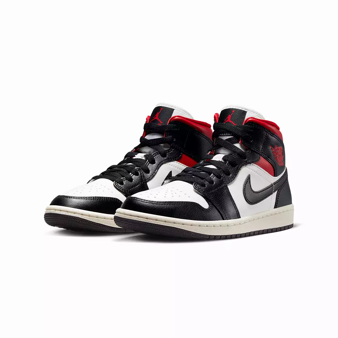 WMN'S AIR JORDAN 1 MID 'BLACK/GYM RED-SAIL'