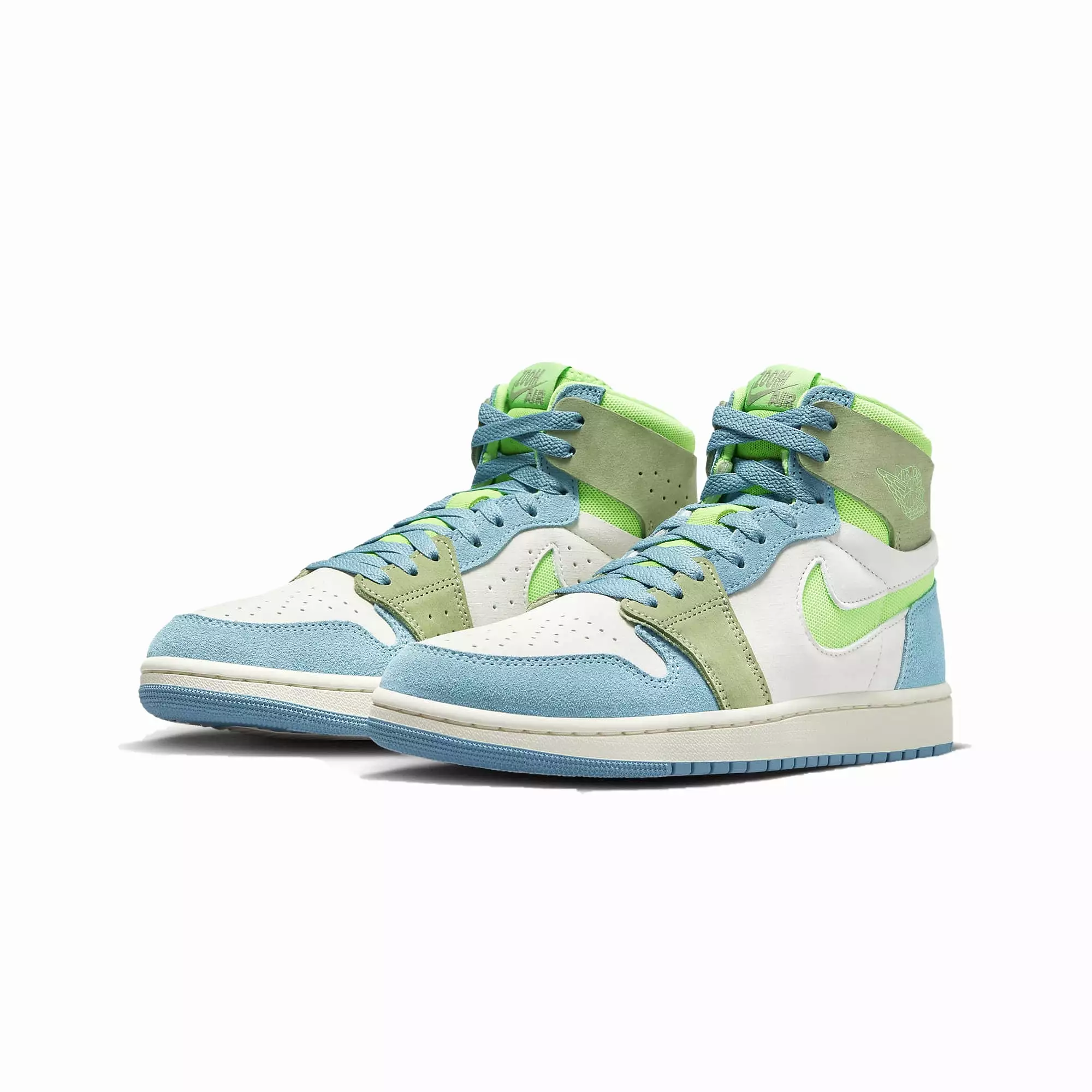 WMN'S AIR JORDAN 1 ZOOM CMFT 2 'CERULEAN/GREEN STRIKE-OIL GREEN-PHANTOM'