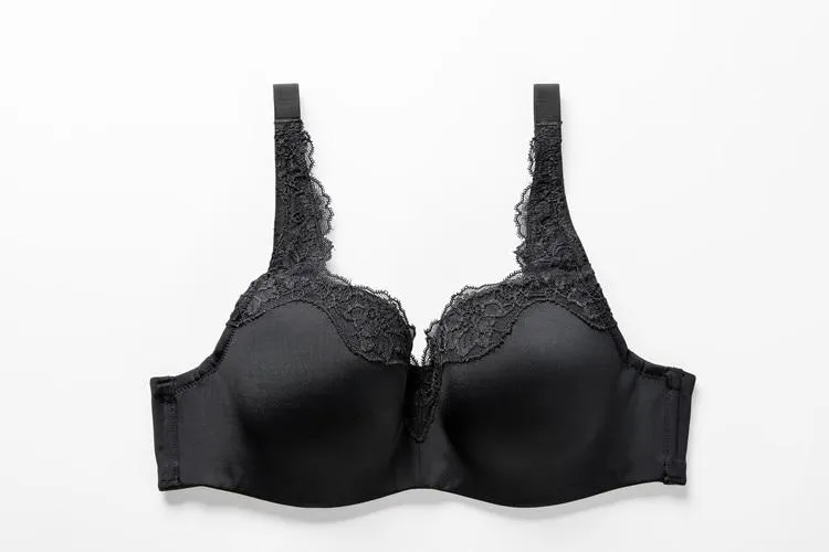 Women's Black Color Lace Full Coverage Lightly Lined Bra