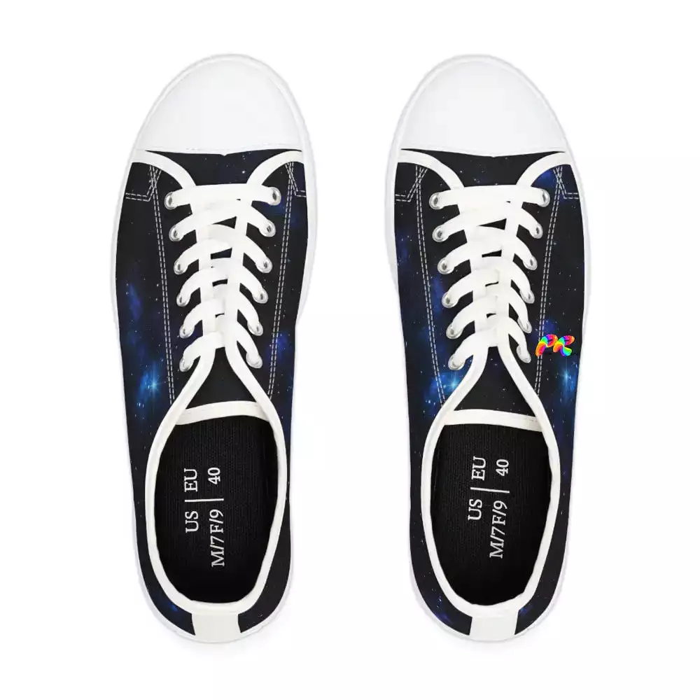 Women's Blue Galaxy Low Top Sneakers