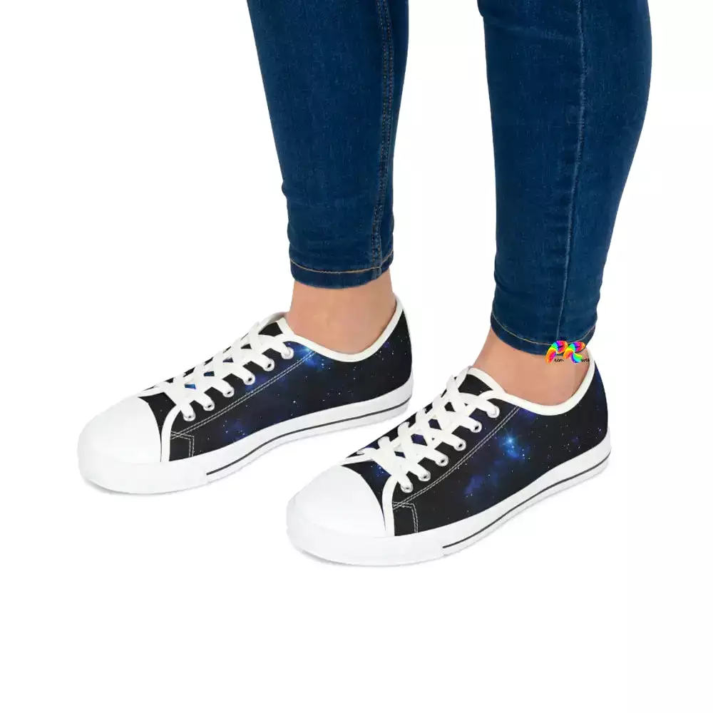 Women's Blue Galaxy Low Top Sneakers