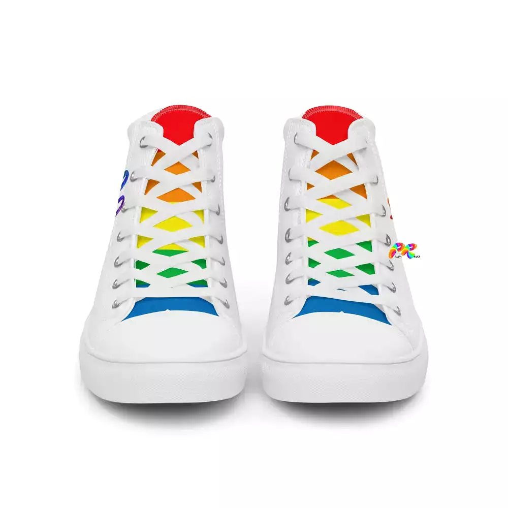 Women's White Pride High Top Sneakers