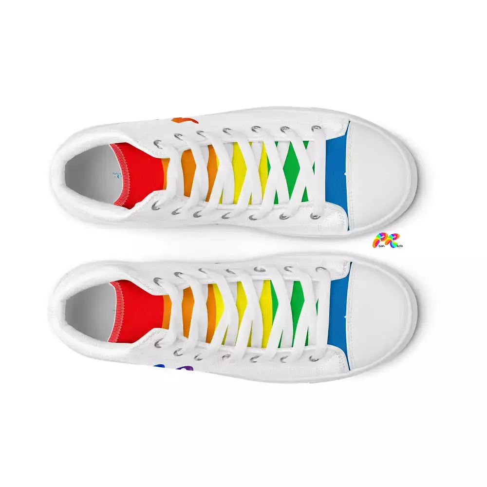 Women's White Pride High Top Sneakers