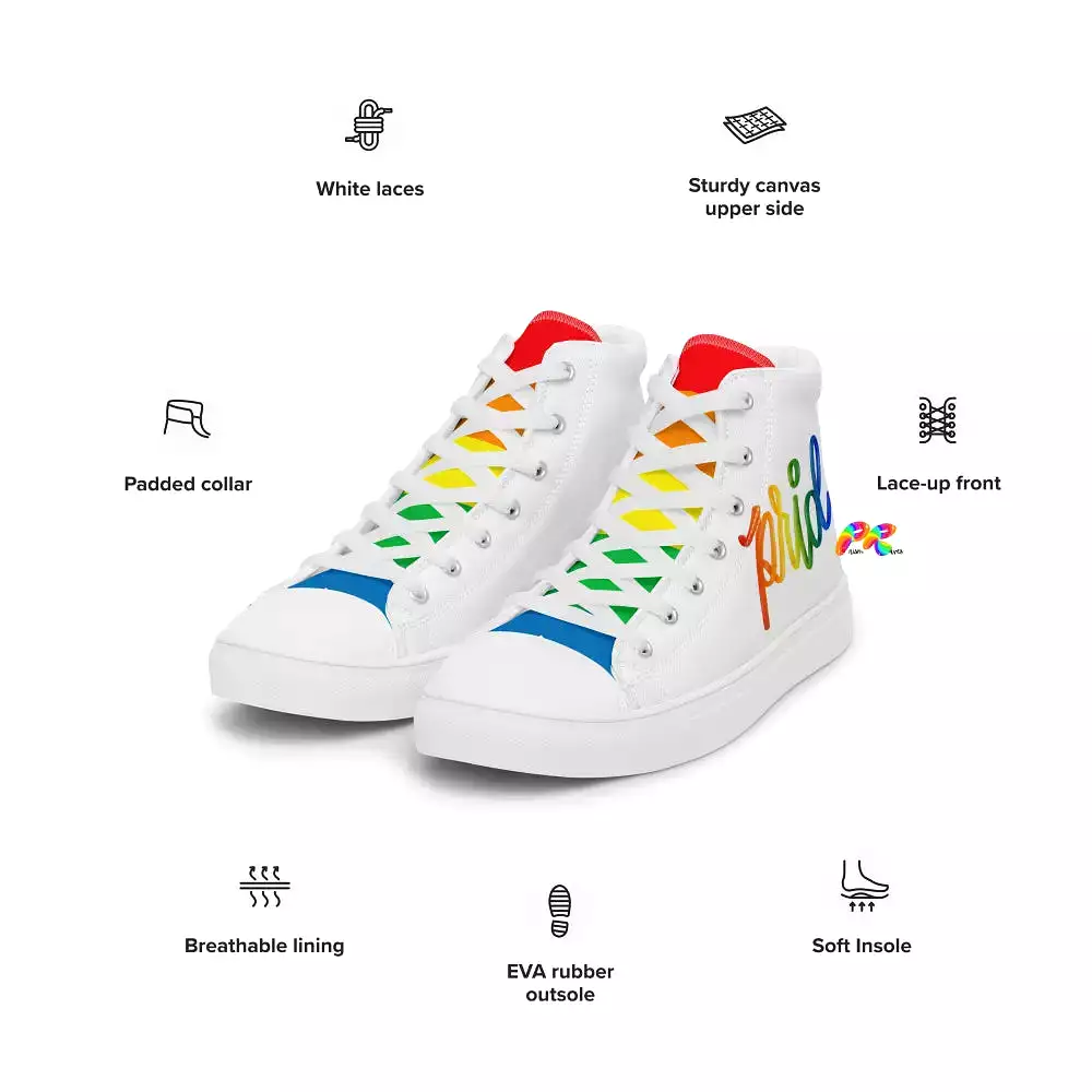 Women's White Pride High Top Sneakers